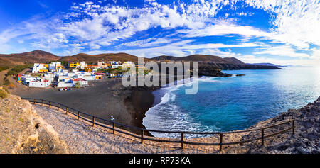 Impressive Ajuy village,panoramic view,Fuerteventura,Spain. Stock Photo