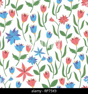 Pastel color simple flower petals confetti seamless pattern. vector illustration for fashion, scrapbook, surface design Stock Vector