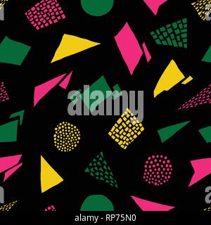 Abstract shapes and dots seamless pattern. Vector illustration for web, fashion, scrapbook, surface design Stock Vector