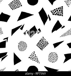 Abstract shapes and dots seamless pattern. Vector illustration for web, fashion, scrapbook, surface design Stock Vector