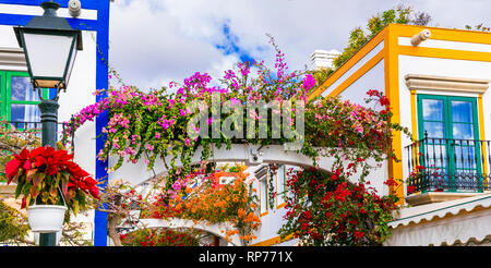 Old streets of Puerto de Mogan,Gran Canaria,Spain Stock Photo