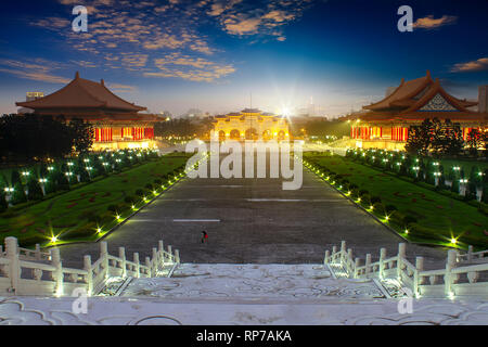 Chiang Kai-Shek Memorial Hall, Taipei, Taiwan - May 27, 2014 : traveller visited liberty square for pay respect Chiang Kai-Shek monument in memorial h Stock Photo