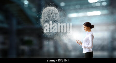 Artificial intelligence and future technologies. Mixed media Stock Photo