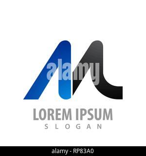 logo concept design. Initial letter M Symbol graphic template element Stock Vector