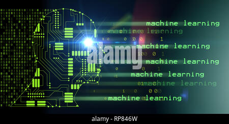 Machine learning and cognitive computing - 3d rendering Stock Photo