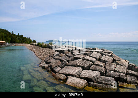 Beautiful Huron Lake seen from Flower Pot Island, Ontario Stock Photo