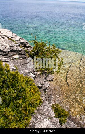 Beautiful Huron Lake seen from Flower Pot Island, Ontario Stock Photo