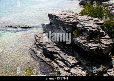 Beautiful Huron Lake seen from Flower Pot Island, Ontario Stock Photo