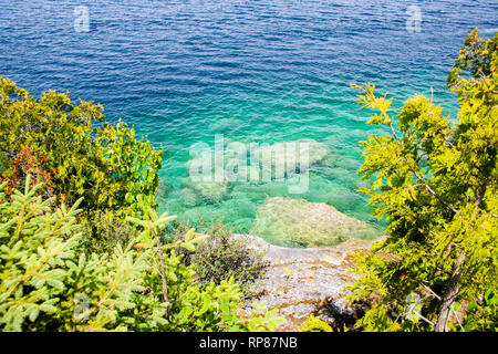 Beautiful Huron Lake seen from Flower Pot Island, Ontario Stock Photo