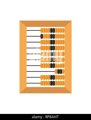 Old wooden abacus isolated on a white backgroun. Vector. Stock Vector