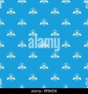 Retro blacksmith pattern vector seamless blue Stock Vector