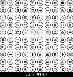 100 credit skill icons set, simple style  Stock Vector