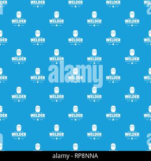 Welder mask pattern vector seamless blue Stock Vector