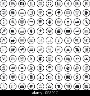 100 cyber security icons set, simple style  Stock Vector