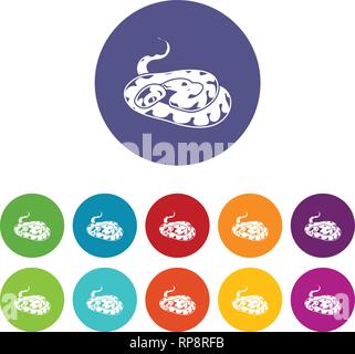 Snake icons set vector color Stock Vector
