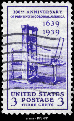 US circa 1939 stamp printed in USA 300th anniversary of printing