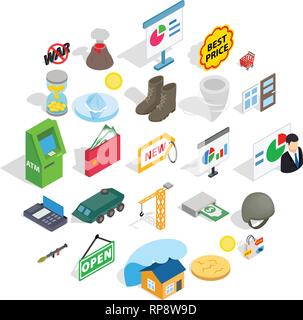 Positive feedback icons set, isometric style Stock Vector