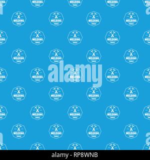 Welding work pattern vector seamless blue Stock Vector