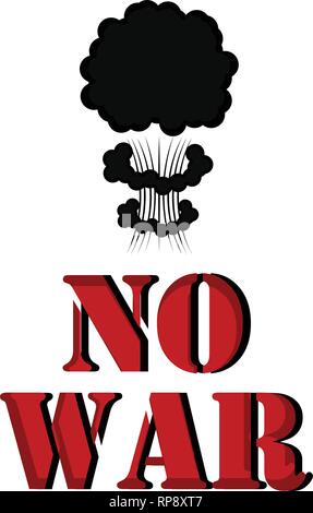 No war banner with smoke explosion Stock Vector
