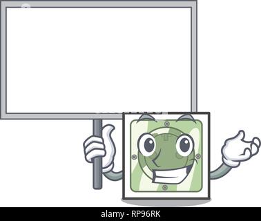 Bring board power socket in the character shape Stock Vector
