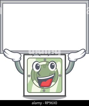 Up board power socket in the character shape Stock Vector