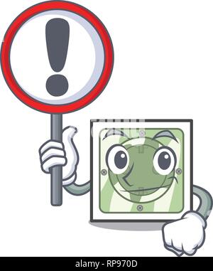 With sign power socket in the character shape Stock Vector