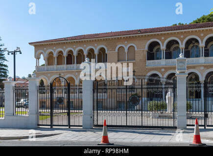 Ancient archbishop's palace in greek part of old city in nicosia, cyprus Stock Photo