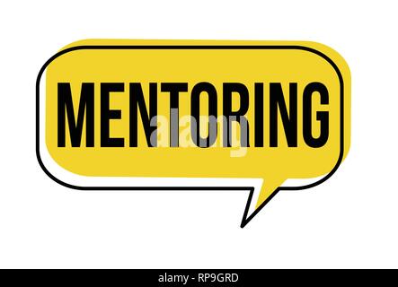 Mentoring speech bubble on white background, vector illustration Stock Vector