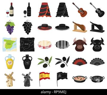 acoustic,art,attraction,bottle,branch,bull,bunch,cartoon,black,collection,country,culture,design,fan,flag,flamenco,glass,grapes,guitar,hat,head,icon,illustration,isolated,jamon,journey,logo,matador,mill,oil,olive,olives,paella,population,set,showplace,sight,sign,skirt,spain,spanish,symbol,tambourine,territory,tourism,traditional,traditions,traveling,vector,web,wine Vector Vectors , Stock Vector