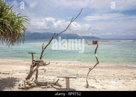Ocean view and dry ocean on the beach of Gili Trawangan, Indonesia. Stock Photo