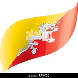Bhutan flag, vector illustration on a white background Stock Vector ...