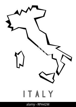 Italy map outline - country shape sharp polygonal geometric style vector. Stock Vector