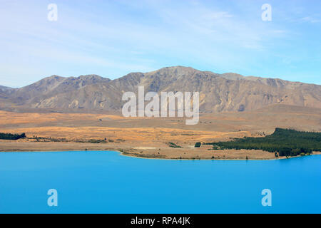 Lake Tekapo landscape in Canterbury region of New Zealand Stock Photo