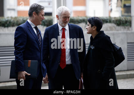 Brussels, Belgium. 21st February 2019. Visit of Jeremy Corbyn, Leader of the British Labour Party and Leader of the British Opposition, to the European Commission. Alexandros Michailidis/Alamy Live News Stock Photo