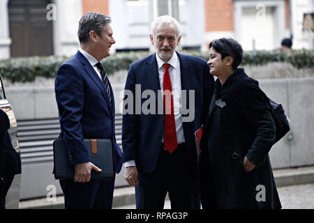 Brussels, Belgium. 21st February 2019. Visit of Jeremy Corbyn, Leader of the British Labour Party and Leader of the British Opposition, to the European Commission. Alexandros Michailidis/Alamy Live News Stock Photo