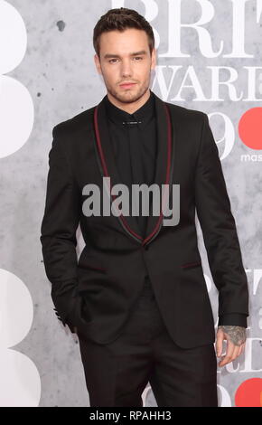 Liam Payne seen on the red carpet during The BRIT Awards 2019 at The O2 ...