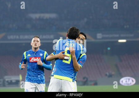 February 21, 2019 - Stadio San Paolo di Napoli, 21 February 2019 Europa League match return between the teams of Napoli and Zurich..In the picture: the Napoli player..final result SSC Napoli 1: 0 FC Zurich (Credit Image: © Fabio Sasso/ZUMA Wire) Stock Photo