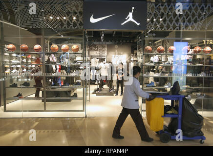 U.S.-based Nike Air Jordan store recently opened an outlet in Beijing on  April 3, 2018. China says ti will respond to any new trade tariffs by the  U.S. with measures of the