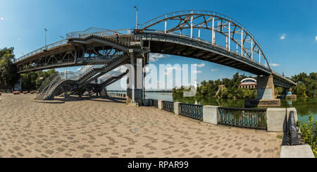 Picture, panoramic photo wallpapers landscape top view spring city Dnieper, Ukraine Stock Photo