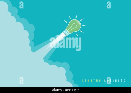 light bulb lamp launch start up concept vector illustration EPS10 Stock Vector