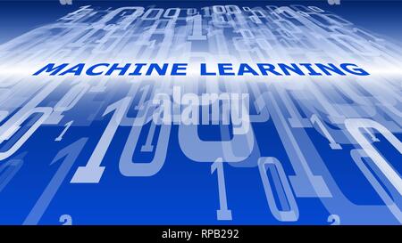 New technology machine learning, computer system numbers Stock Vector