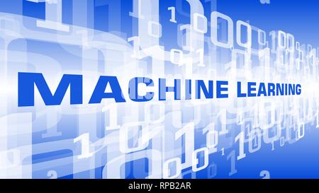 Artificial intelligence machine learning vector symbol idea, abstraction binary code numbers graphic Stock Vector