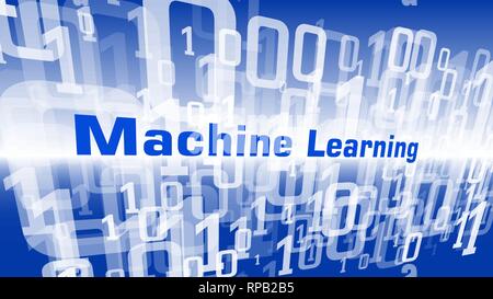 Big data machine learning computer software innovation, binary code numbers backdrop Stock Vector