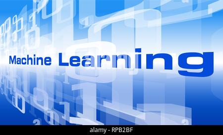 Vector machine learning concept, cyberspace background Stock Vector