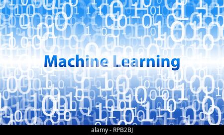 Machine learning abstract vector concept, binary code matrix Stock Vector