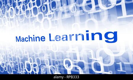Future technology machine learning, binary numbers design Stock Vector