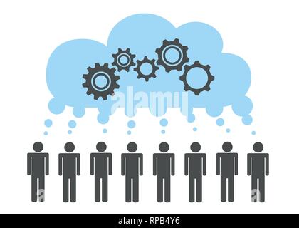 people develop a common idea pictogram with gears vector illustration EPS10 Stock Vector