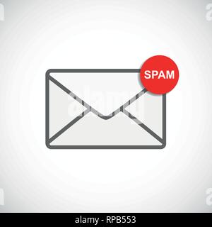 mail envelope icon with spam message vector illustration EPS10 Stock Vector
