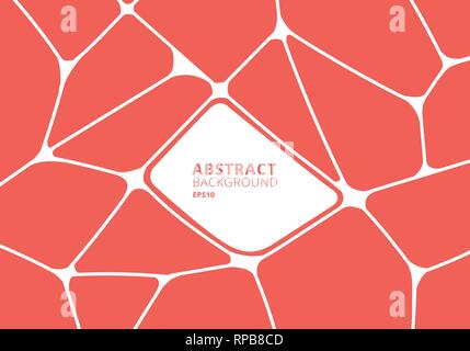 Abstract orange and white geometric voronoi background. Polygonal Mosaic. Vector illustration Stock Vector
