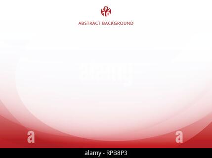 Abstract elegant red light curve template on white background with copy space. Vector illustration Stock Vector